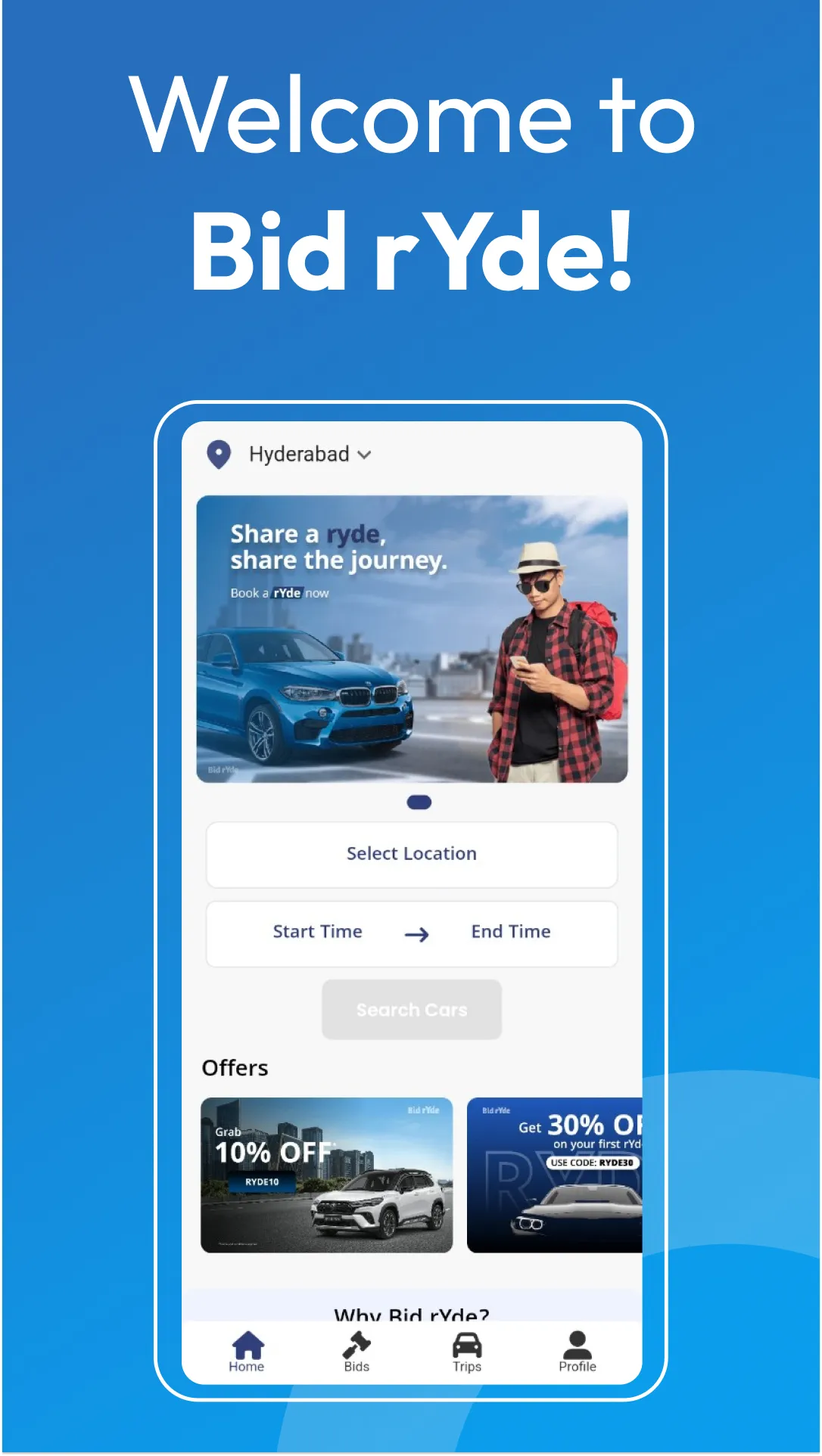 BidrYde - Self Drive Cars | Indus Appstore | Screenshot
