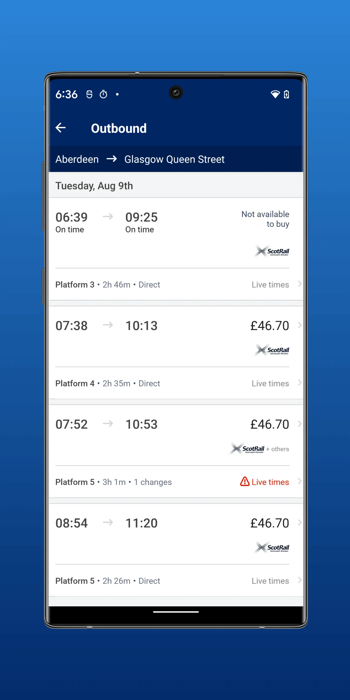 ScotRail Train Times & Tickets | Indus Appstore | Screenshot