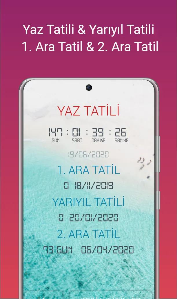 Sınav ve Tatil Sayacı | Indus Appstore | Screenshot