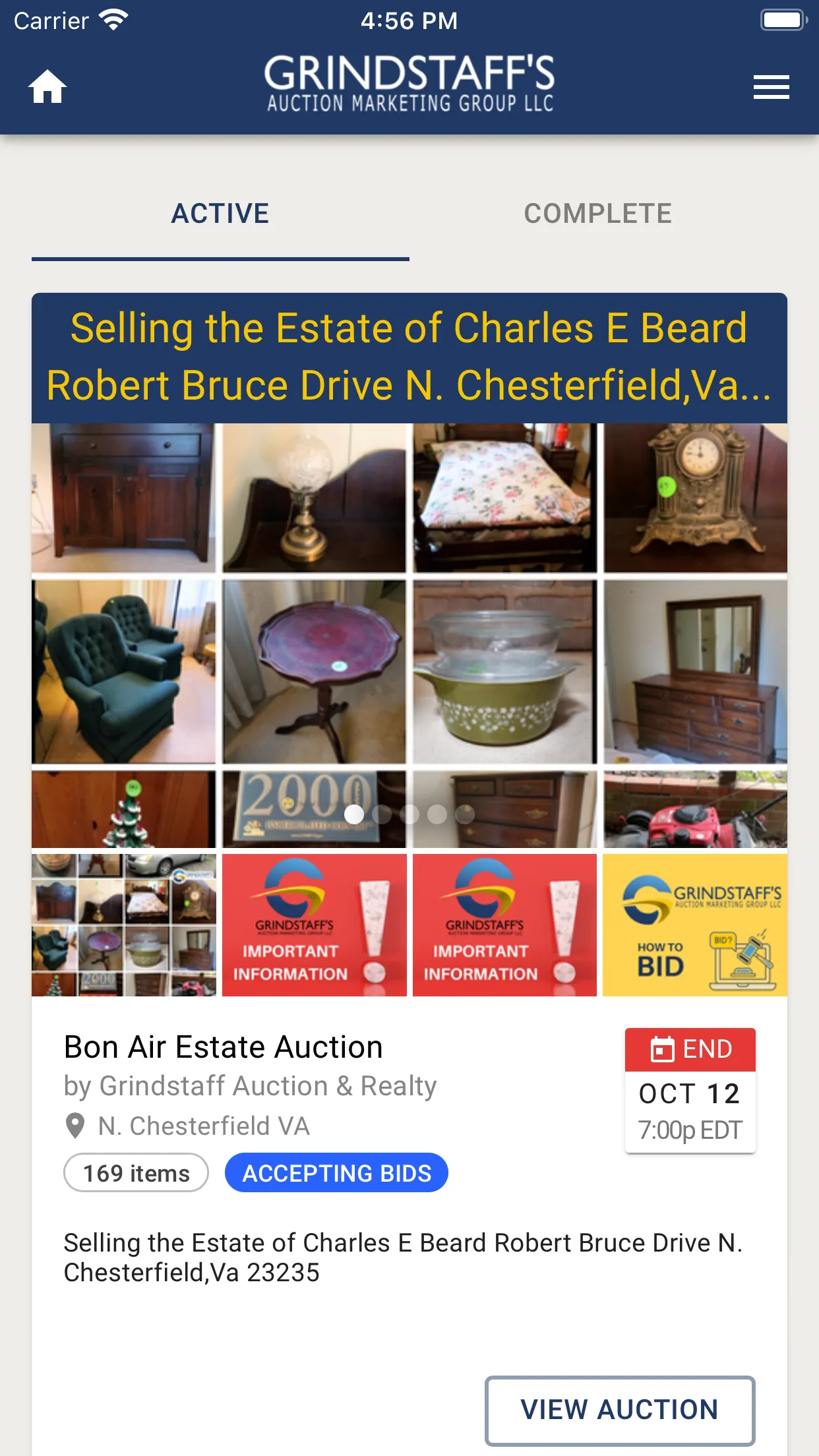 Grindstaff Auctions | Indus Appstore | Screenshot