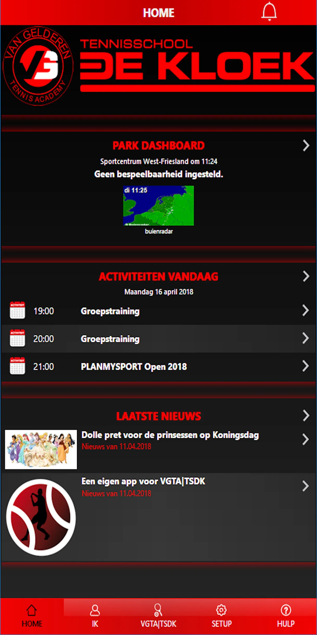 Padel- en Tennischool De Kloek | Indus Appstore | Screenshot