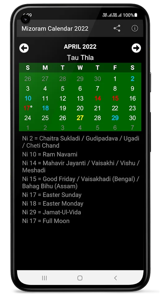 Mizoram Calendar 2022 | Indus Appstore | Screenshot