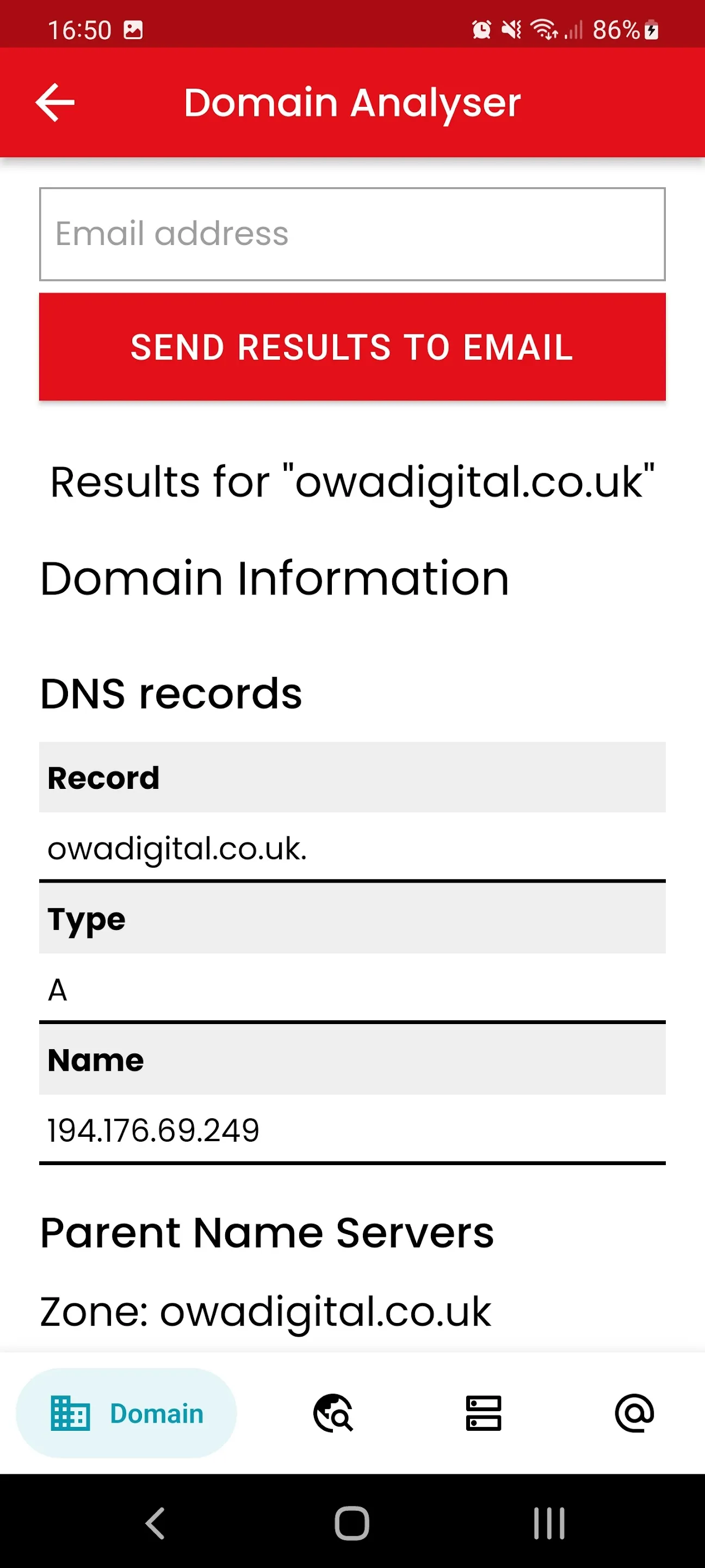 Domain Analyzer | Indus Appstore | Screenshot