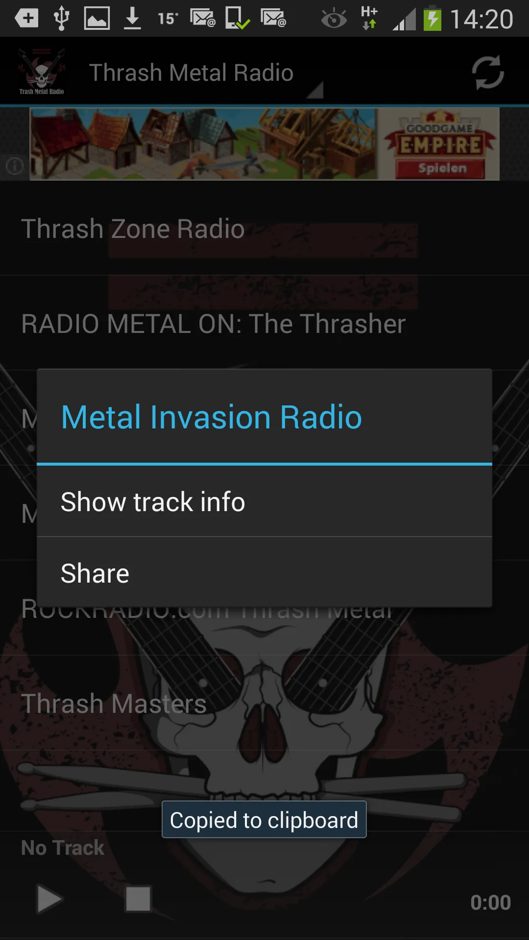 Thrash Metal Radio Stations | Indus Appstore | Screenshot