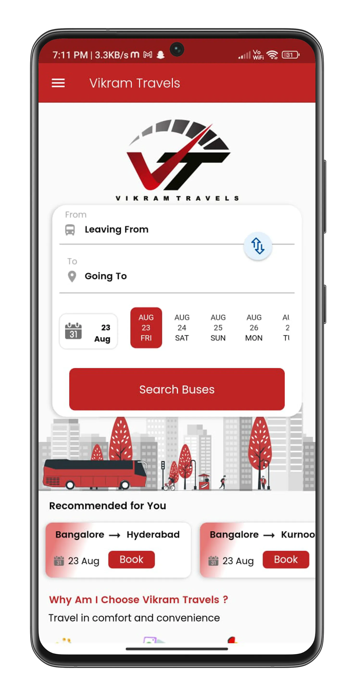 Vikram Travels - Bus Tickets | Indus Appstore | Screenshot
