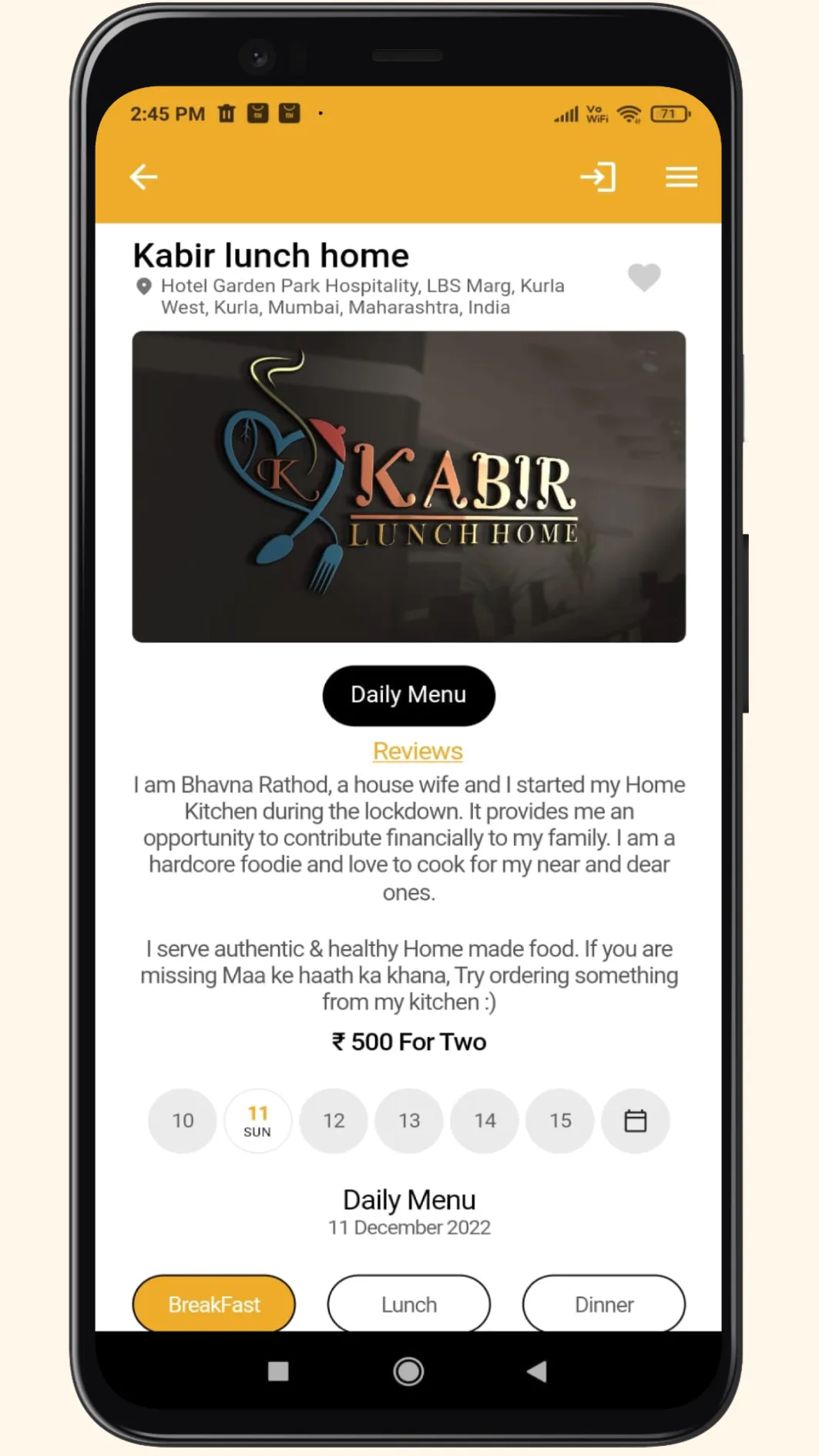 Foodizo: Find Home Kitchens | Indus Appstore | Screenshot