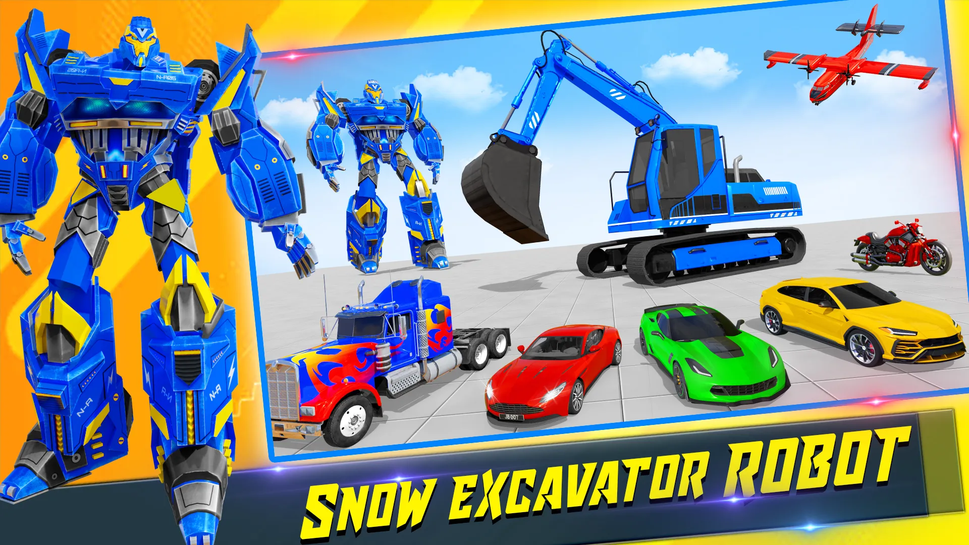 Snow Excavator Robot Car Games | Indus Appstore | Screenshot