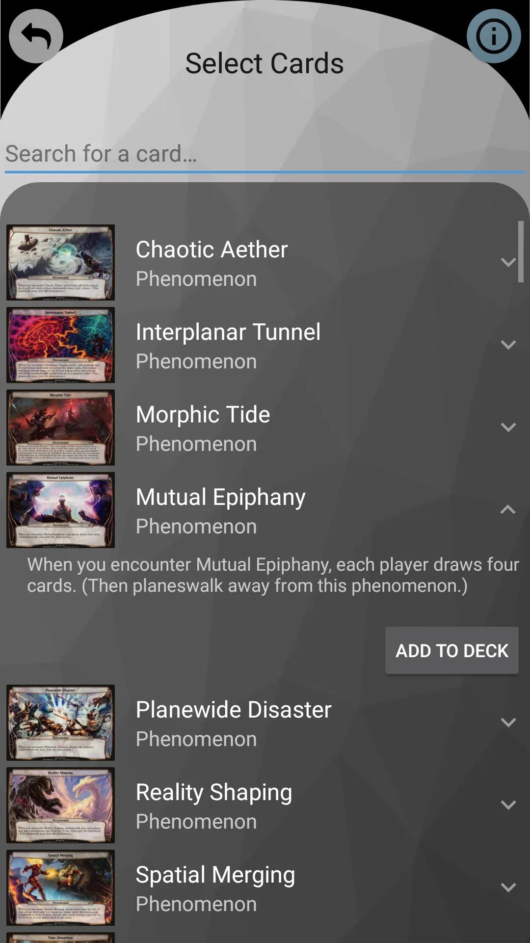 Planechase - MTG Companion | Indus Appstore | Screenshot