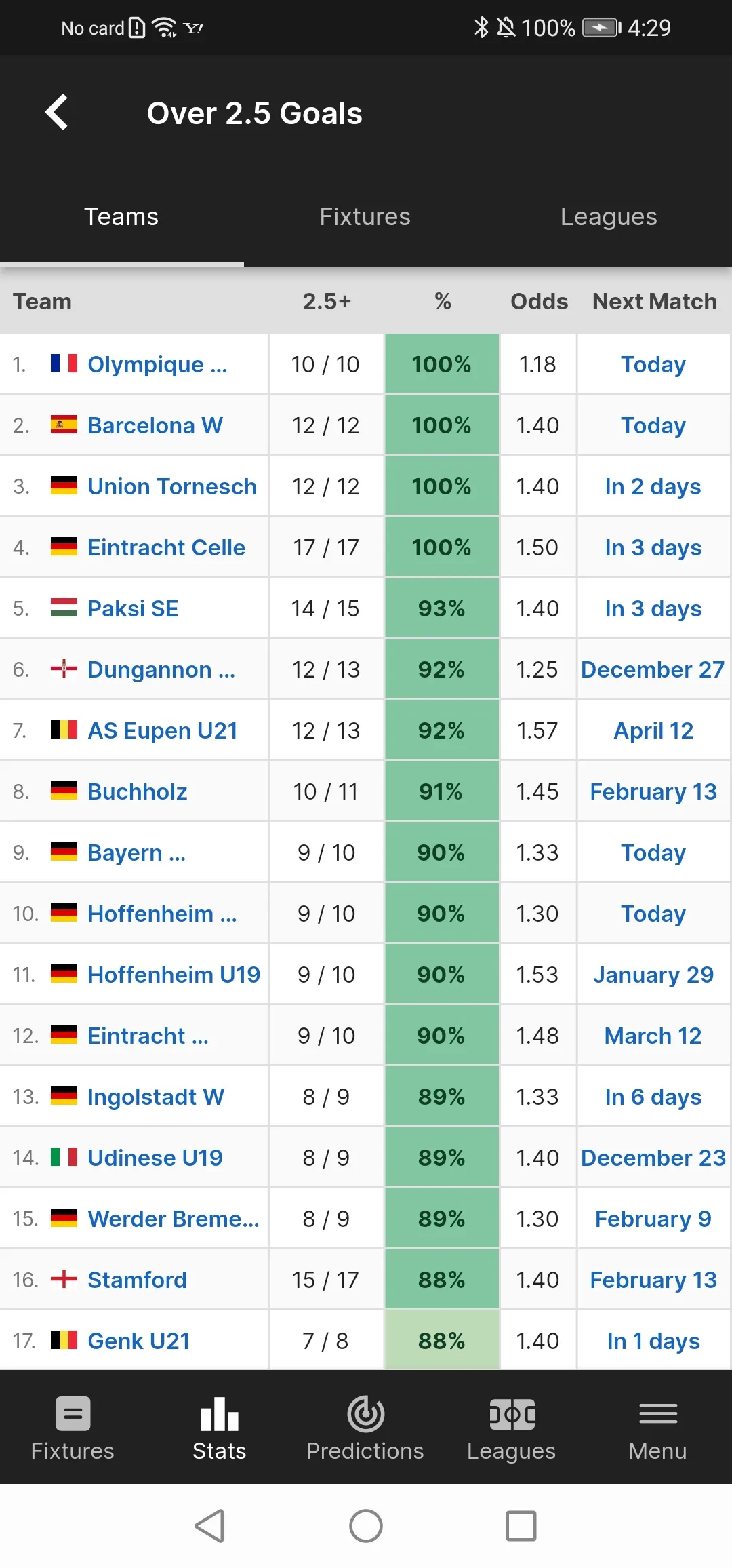 FootyStats - Soccer Stats | Indus Appstore | Screenshot