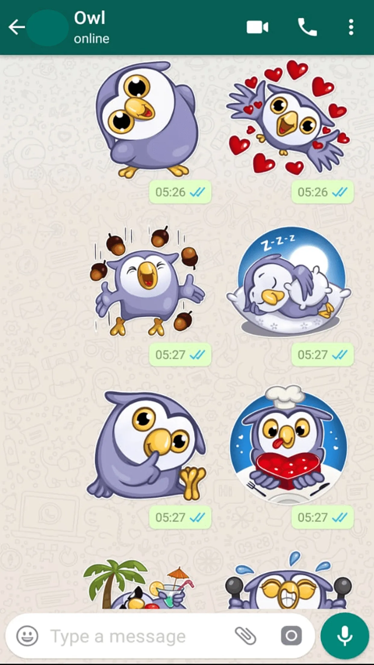 Cute Owl Stickers-WAStickerApp | Indus Appstore | Screenshot