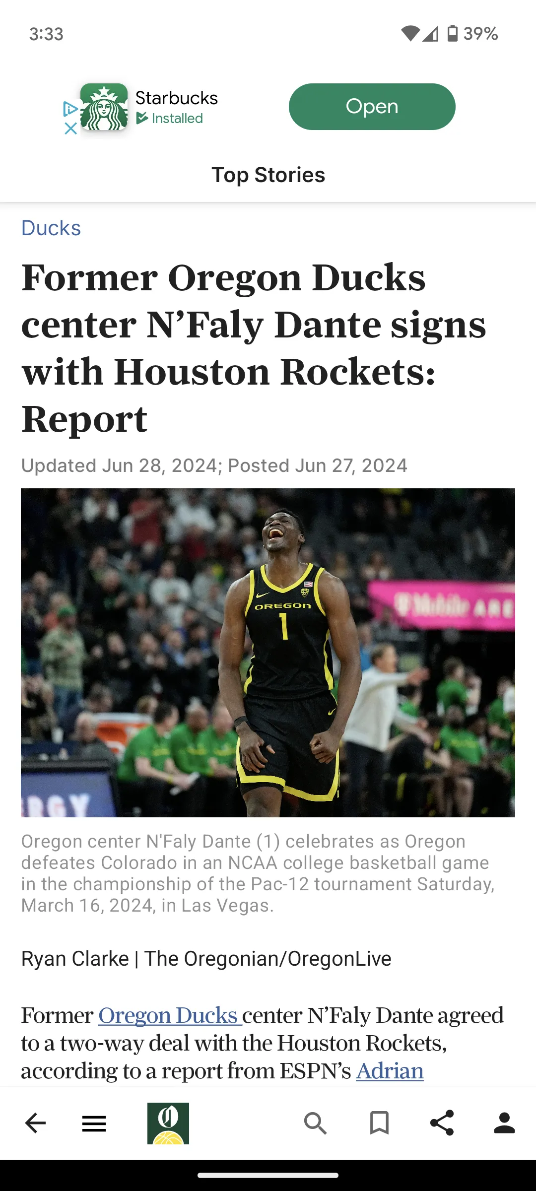 OregonLive: Ducks Hoops News | Indus Appstore | Screenshot