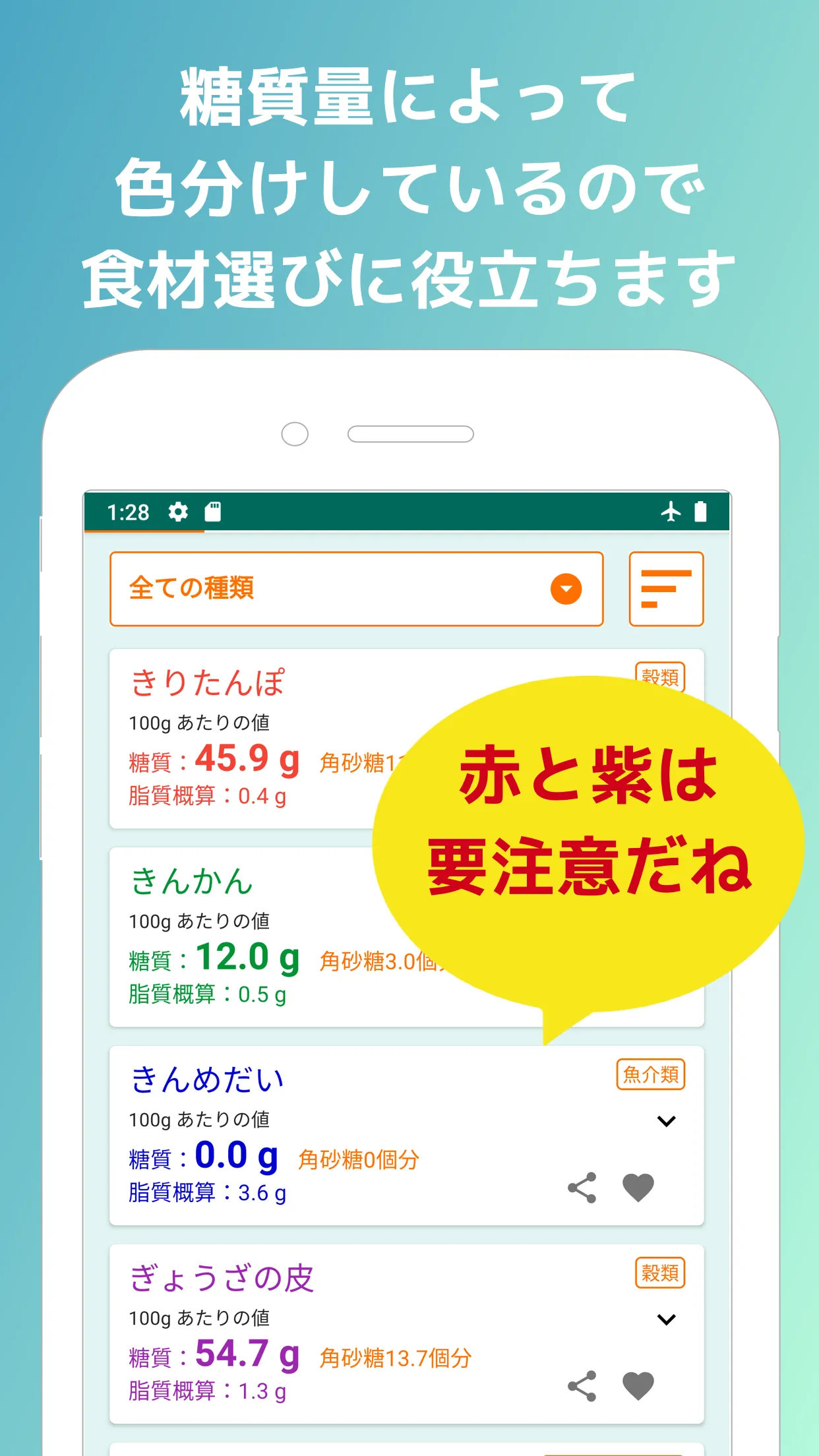 ポケット糖質量 | Indus Appstore | Screenshot