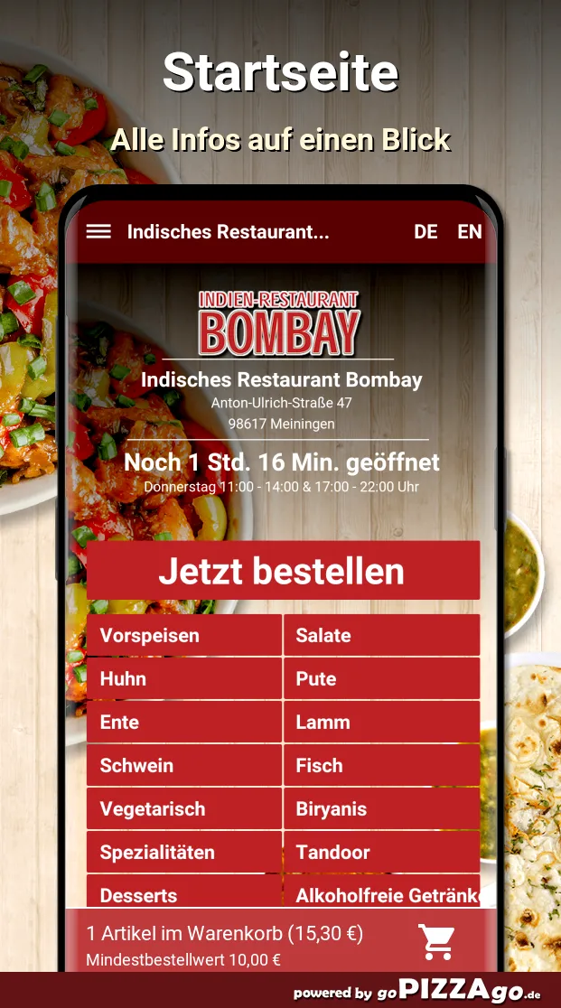 Indisches Restaurant Bombay Me | Indus Appstore | Screenshot