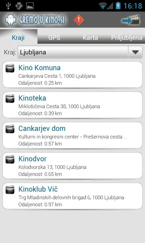 Kino sporedi - Slovenija | Indus Appstore | Screenshot