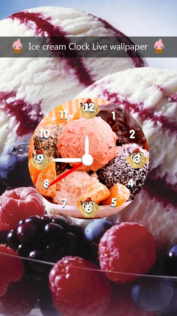 Ice cream Clock Live Wallpaper | Indus Appstore | Screenshot