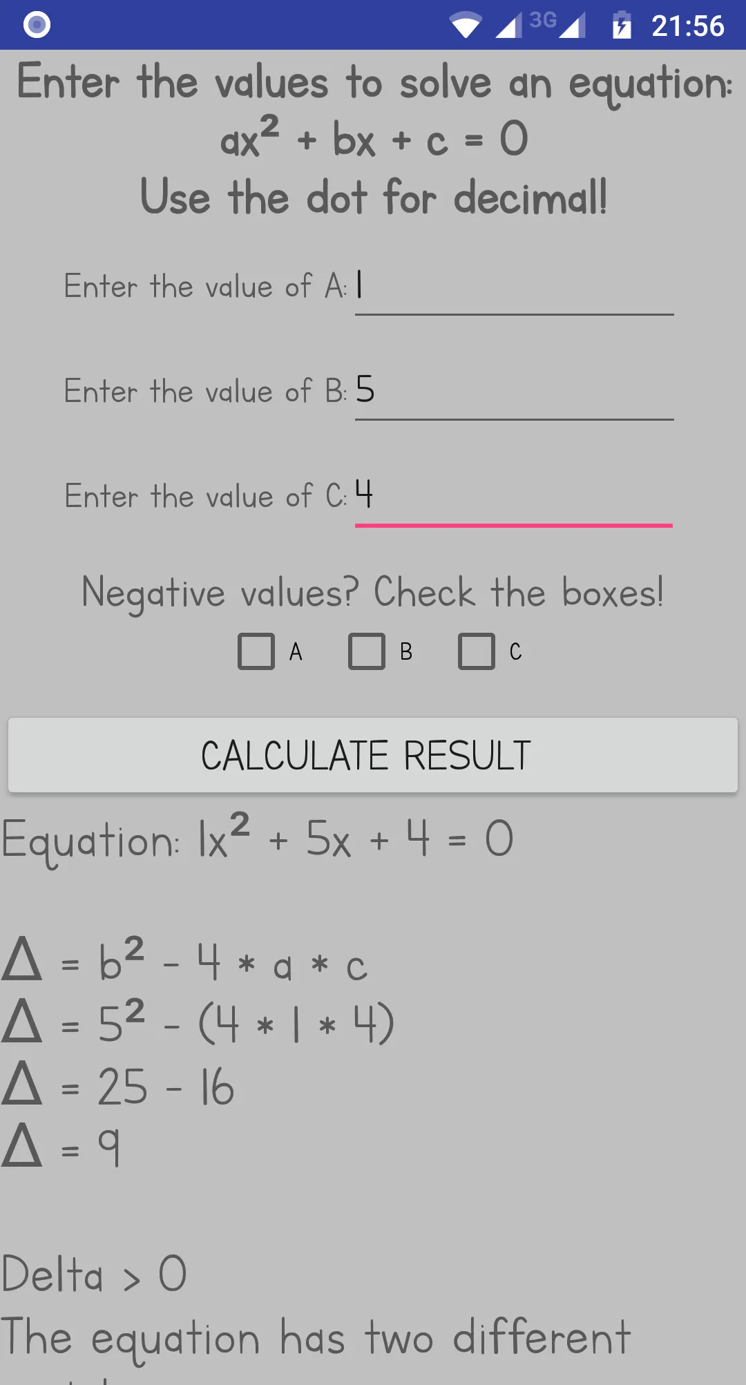 Bhaskara Calculator | Indus Appstore | Screenshot