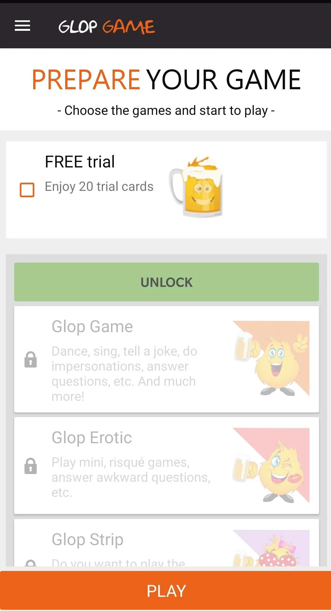 Drinking Card Game -  Glop | Indus Appstore | Screenshot