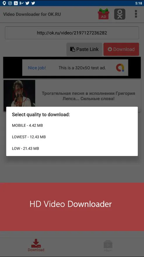 Video downloader for ok.ru | Indus Appstore | Screenshot