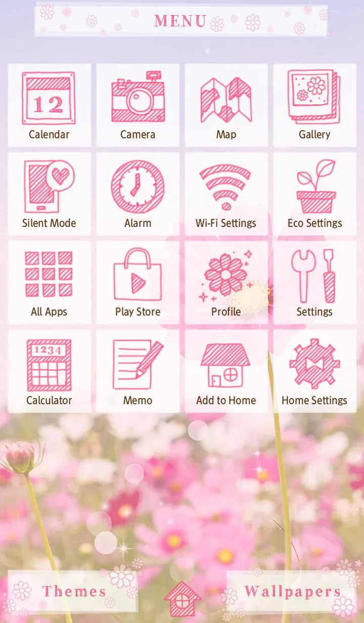 Pink Cosmos Theme +HOME | Indus Appstore | Screenshot