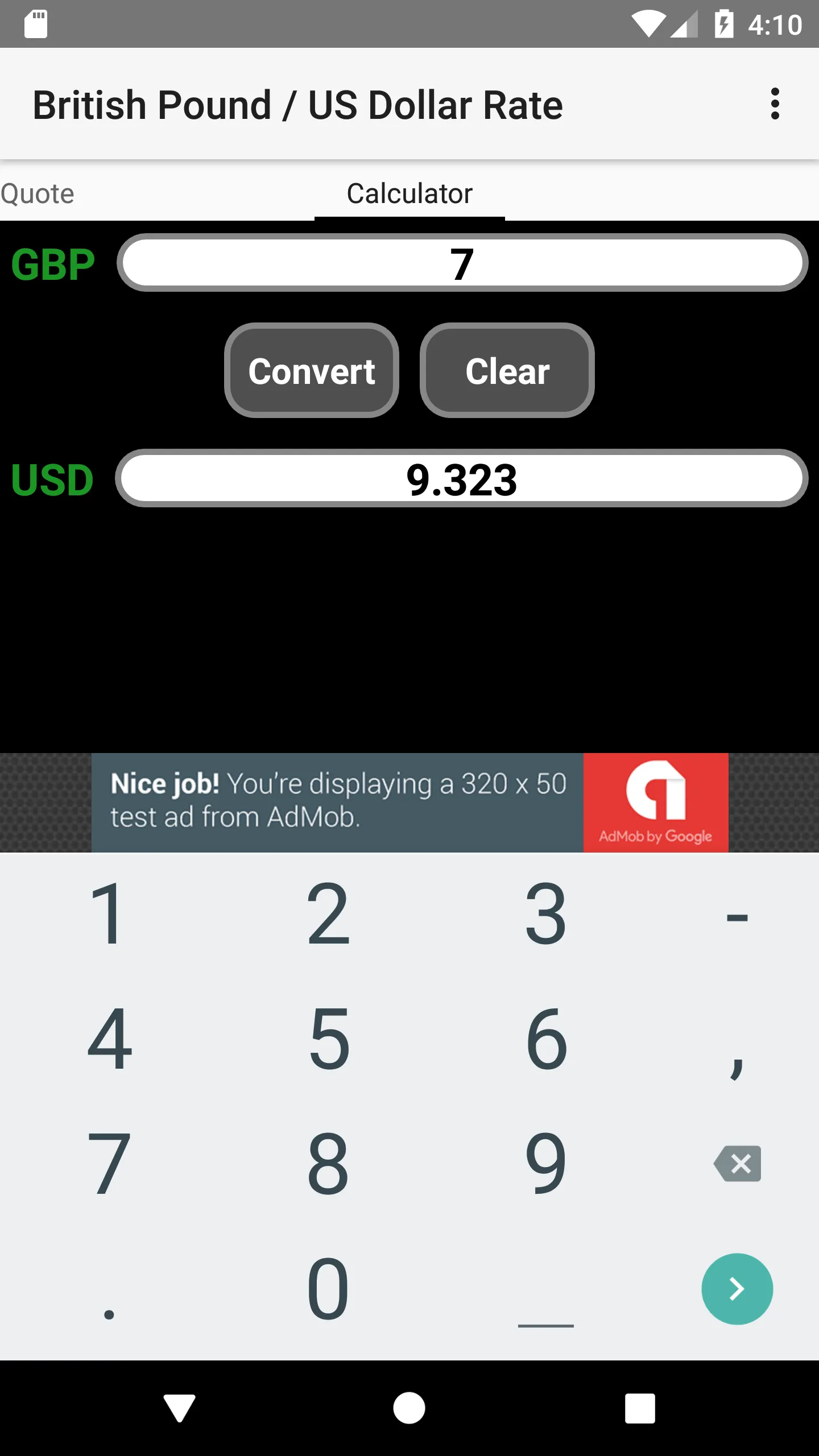 US Dollar / British Pound Rate | Indus Appstore | Screenshot