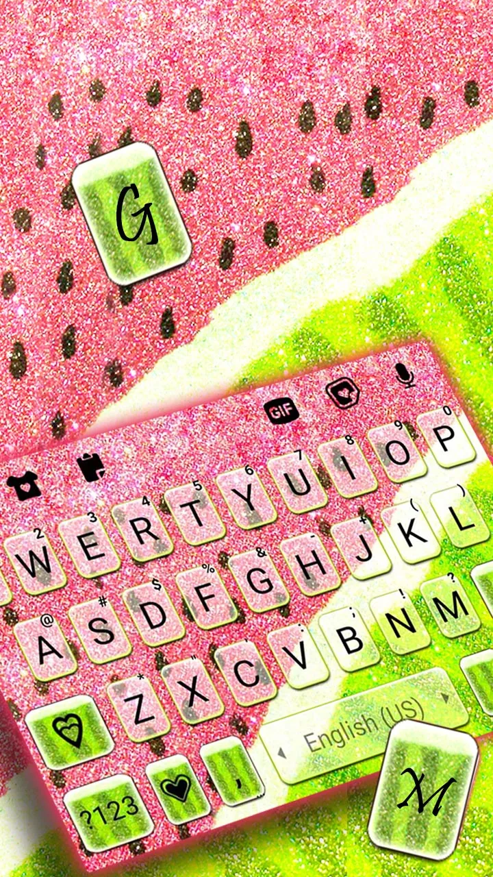 Glitter Watermelon Keyboard Ba | Indus Appstore | Screenshot