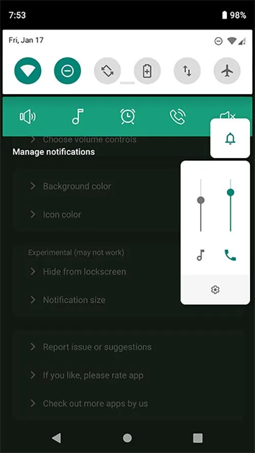 Volume in notification bar | Indus Appstore | Screenshot