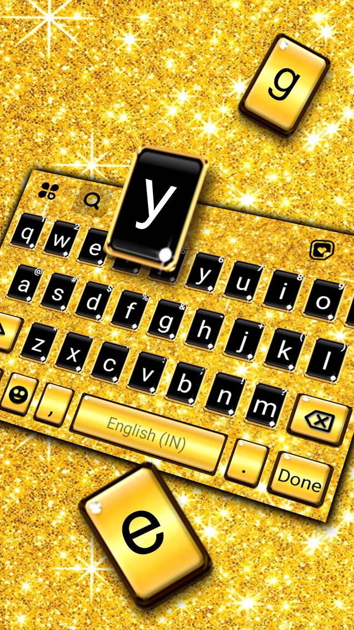 Golden Glitter 2 Keyboard Back | Indus Appstore | Screenshot