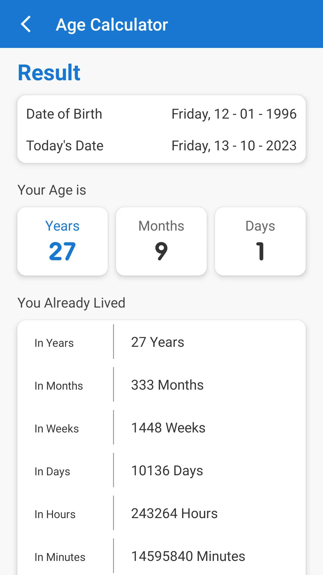 Age Calculator - Date of Birth | Indus Appstore | Screenshot