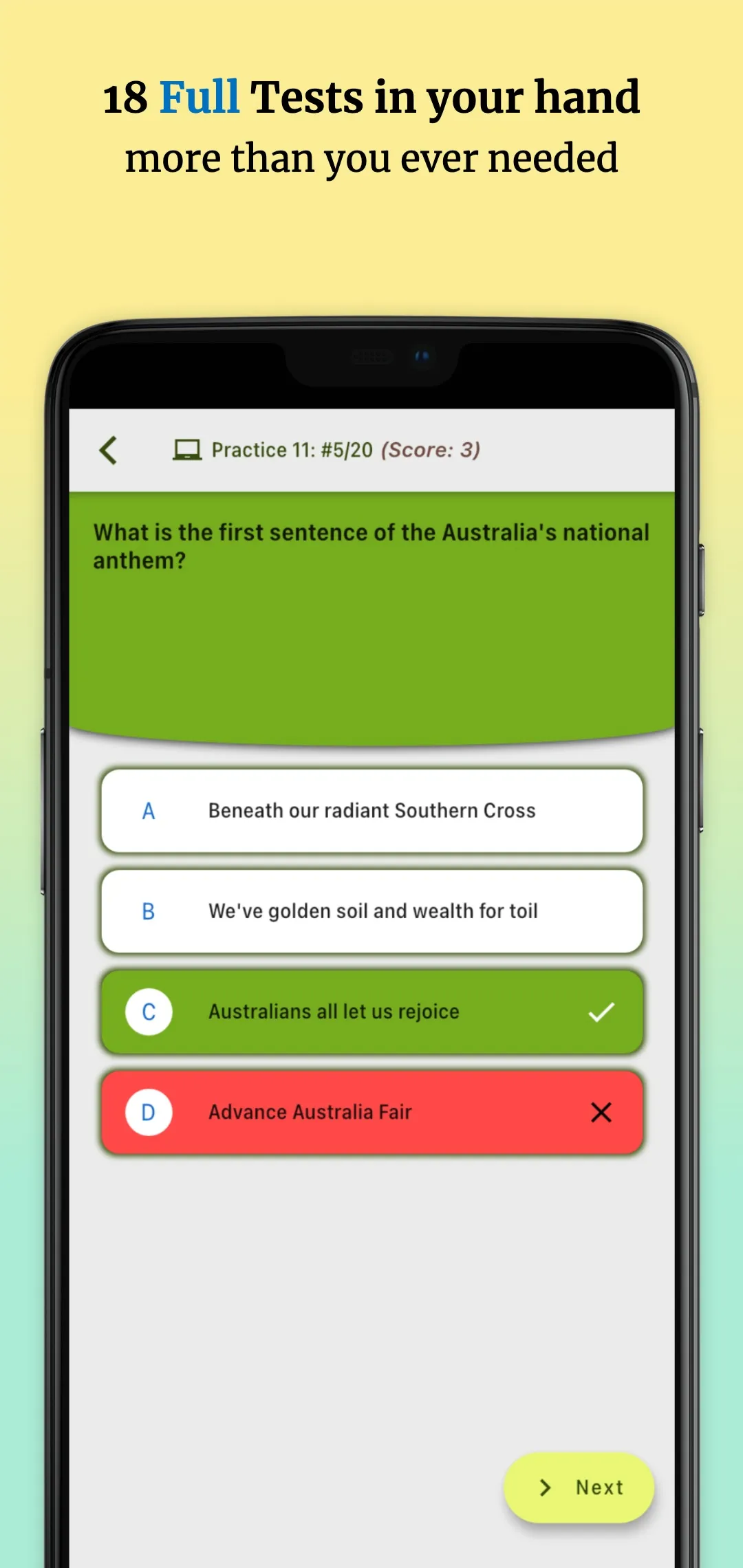 AustralianCitizenshipTest 2023 | Indus Appstore | Screenshot