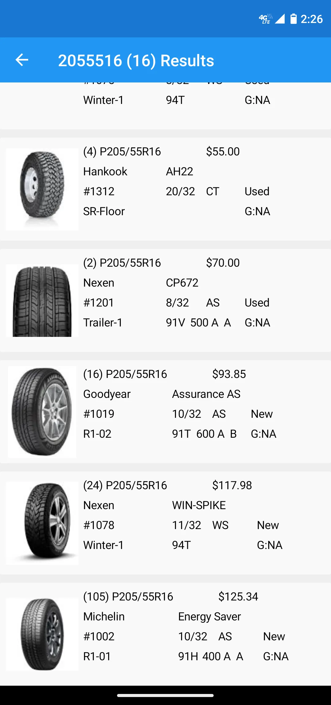 Used Tire Shop Inventory | Indus Appstore | Screenshot