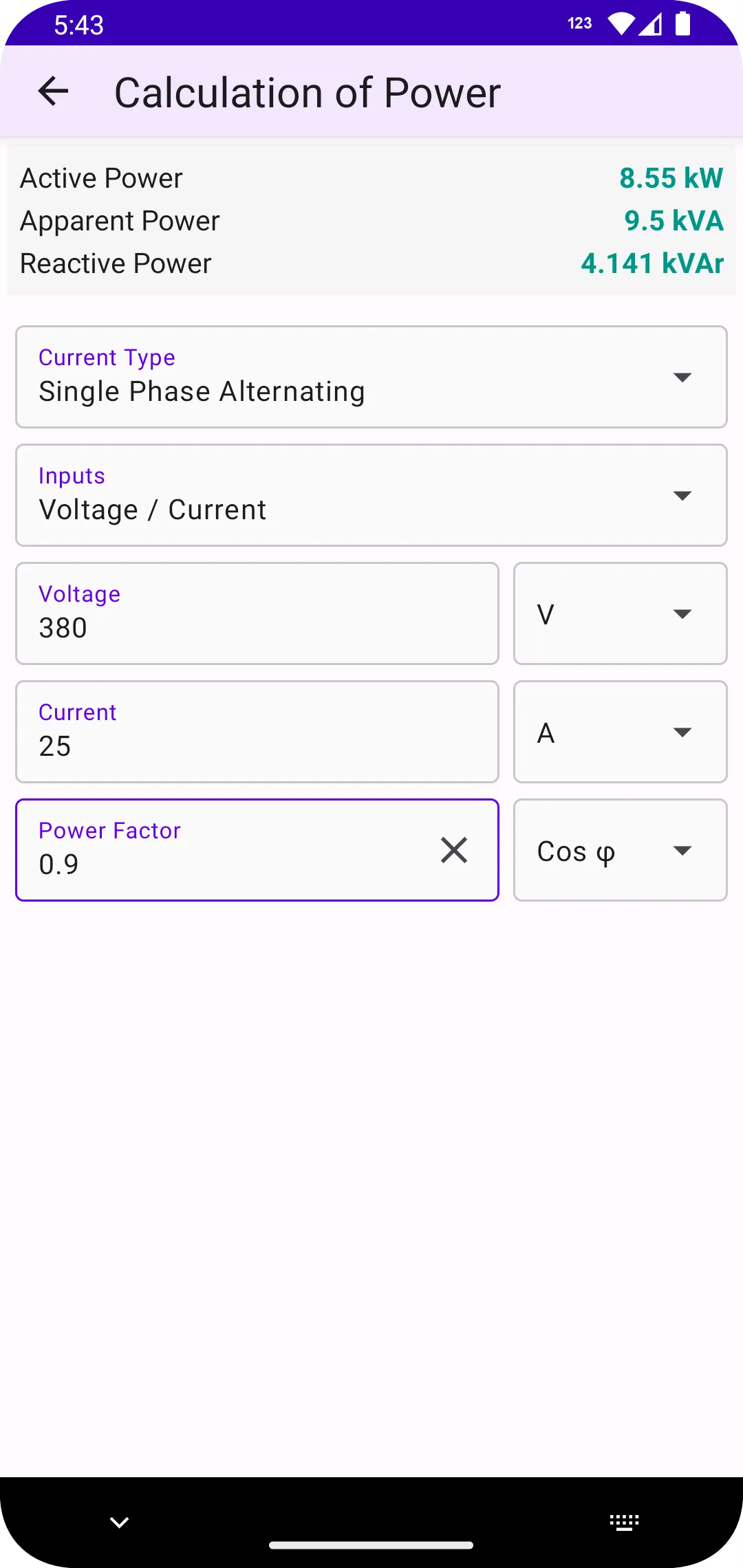 Electrical Calculations | Indus Appstore | Screenshot