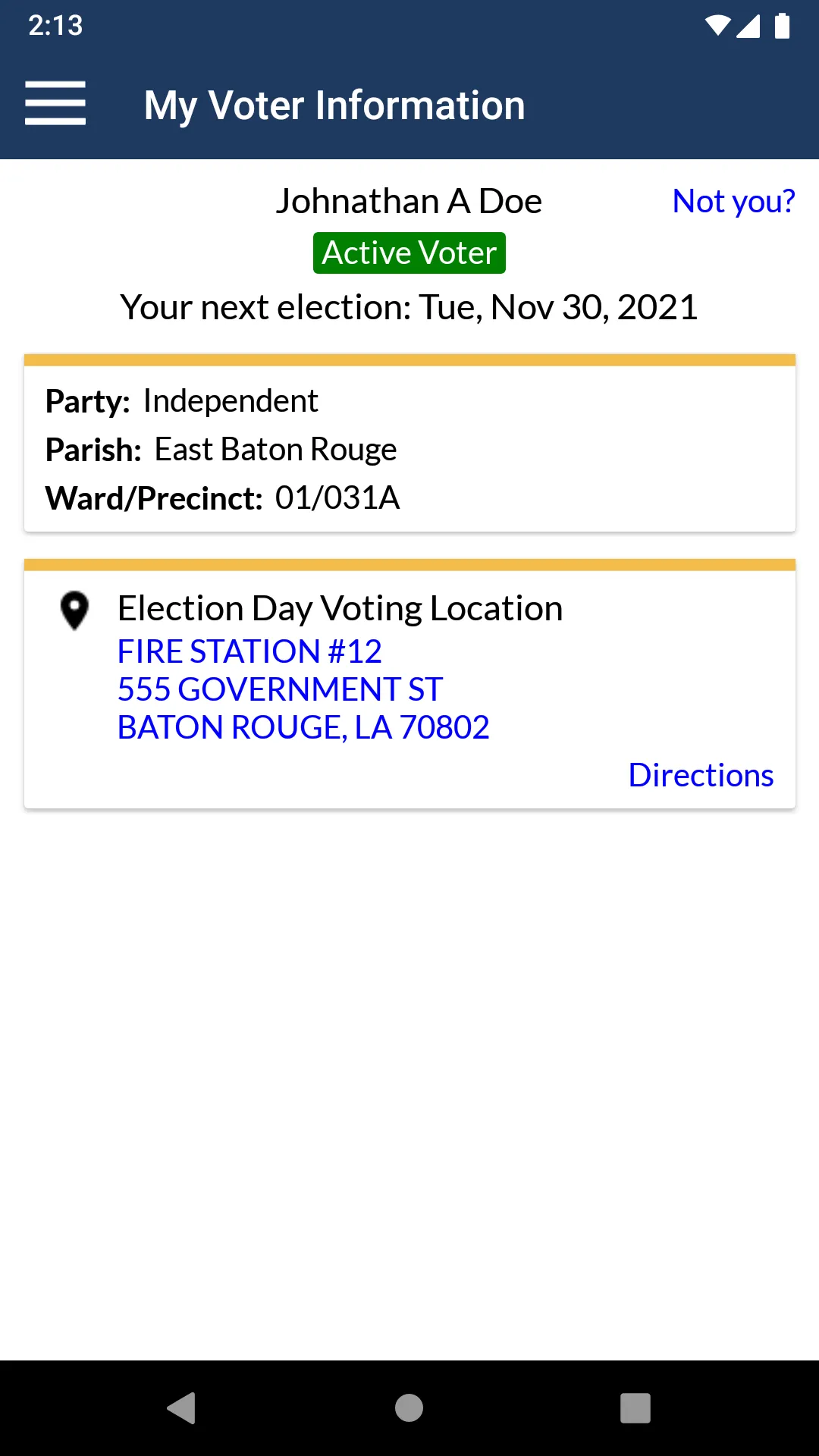 GeauxVote Mobile | Indus Appstore | Screenshot