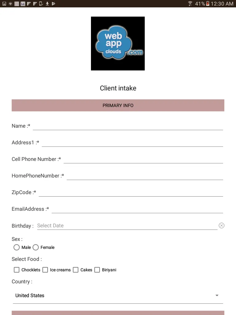 SalonCloudsPlus Intake Form | Indus Appstore | Screenshot