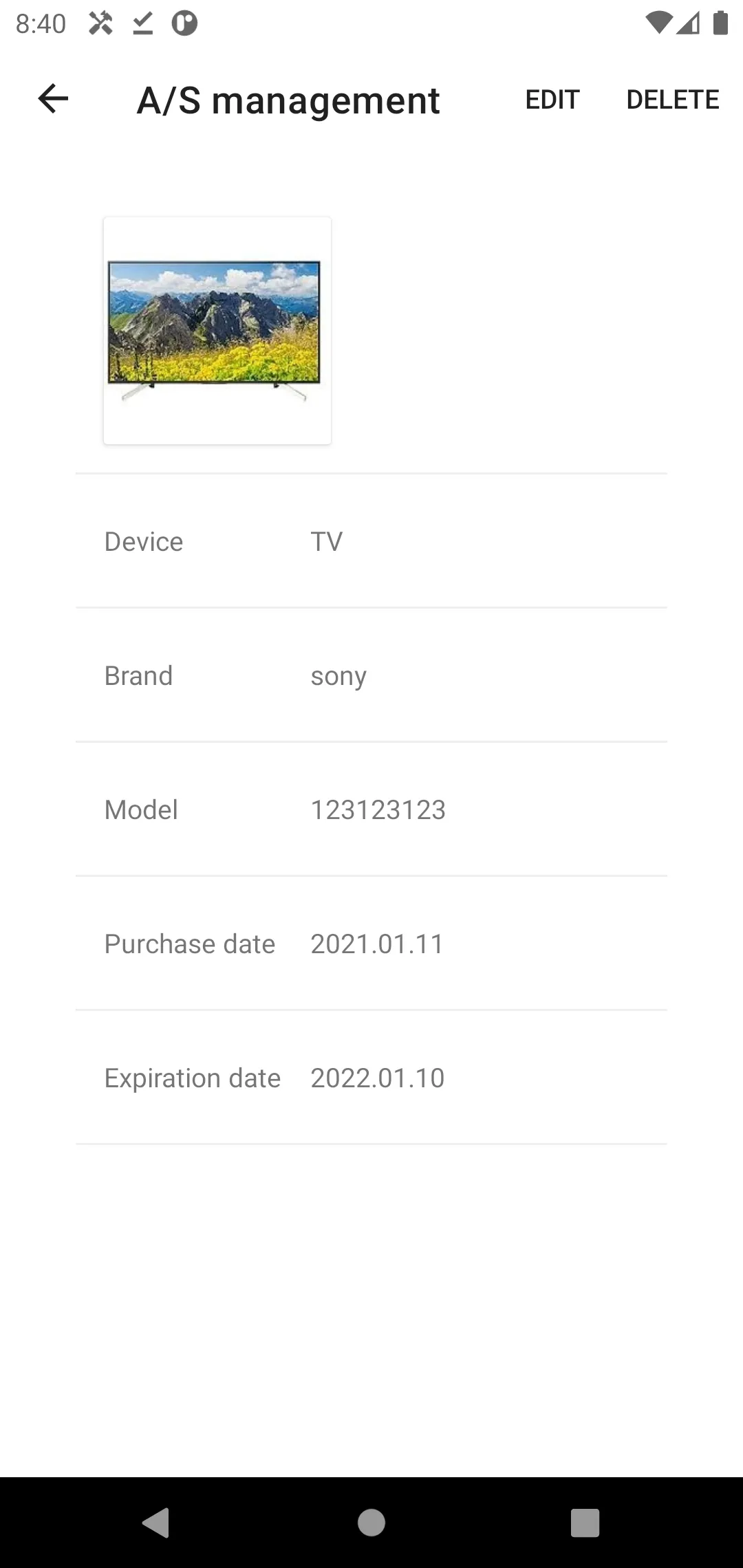 AS management - Warranty date | Indus Appstore | Screenshot