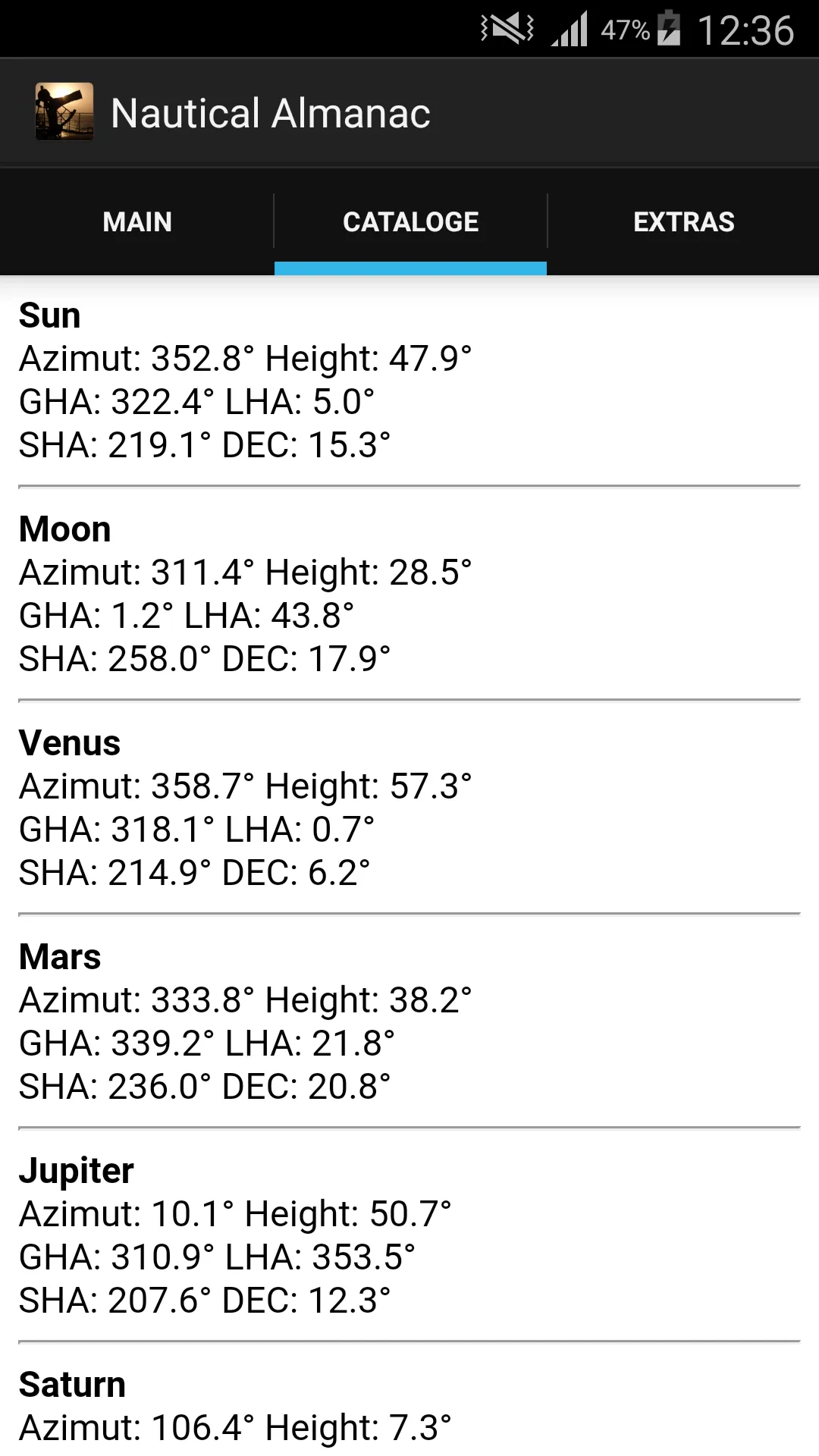 Nautical Almanac | Indus Appstore | Screenshot