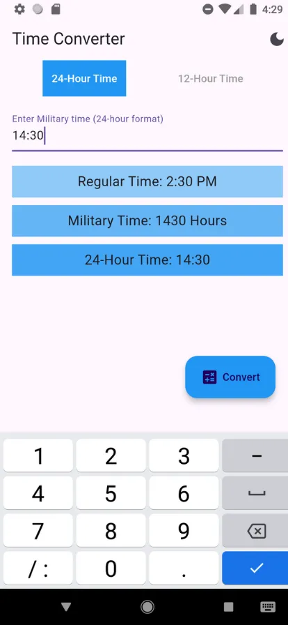 Time Converter: 24 to 12 hour | Indus Appstore | Screenshot