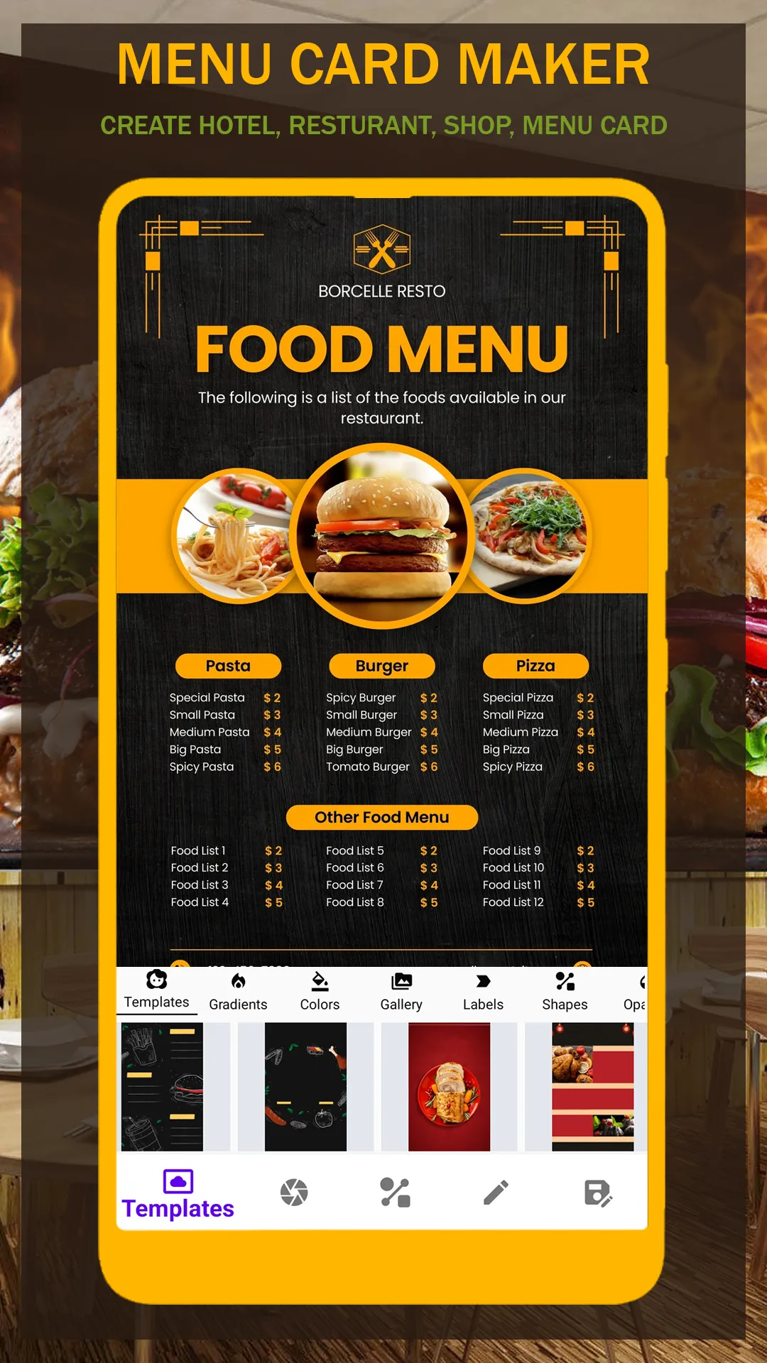 Menu Maker - Designs Creator | Indus Appstore | Screenshot