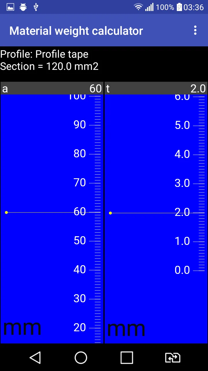 Profile mass calculator | Indus Appstore | Screenshot