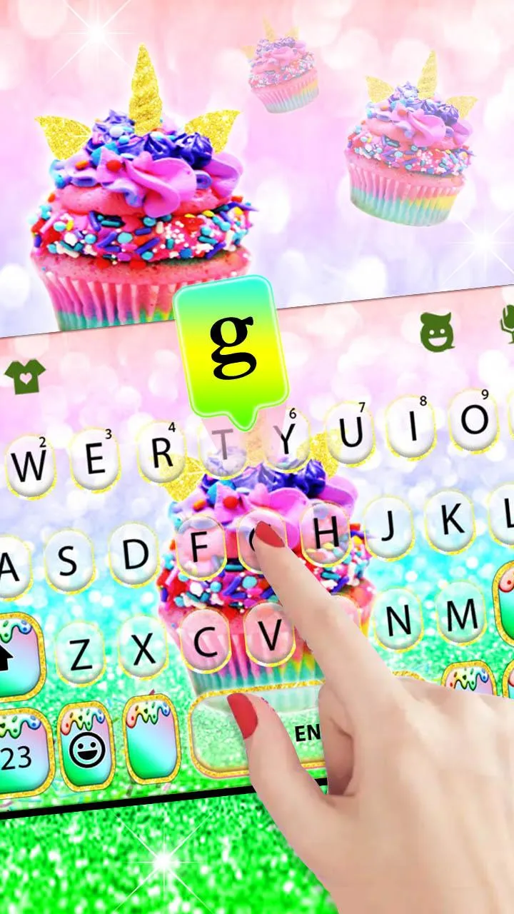 Rainbow Unicorn Cupcake Keyboa | Indus Appstore | Screenshot