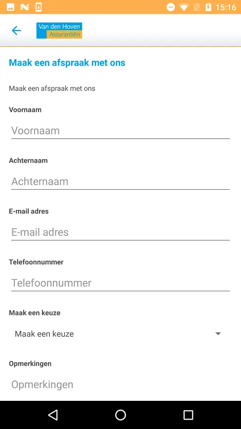 Van den Hoven Assurantiën | Indus Appstore | Screenshot