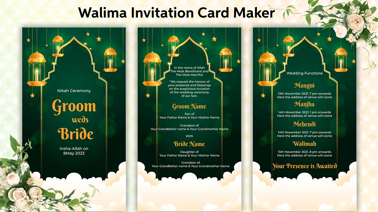 Muslim Wedding Card Maker 2024 | Indus Appstore | Screenshot