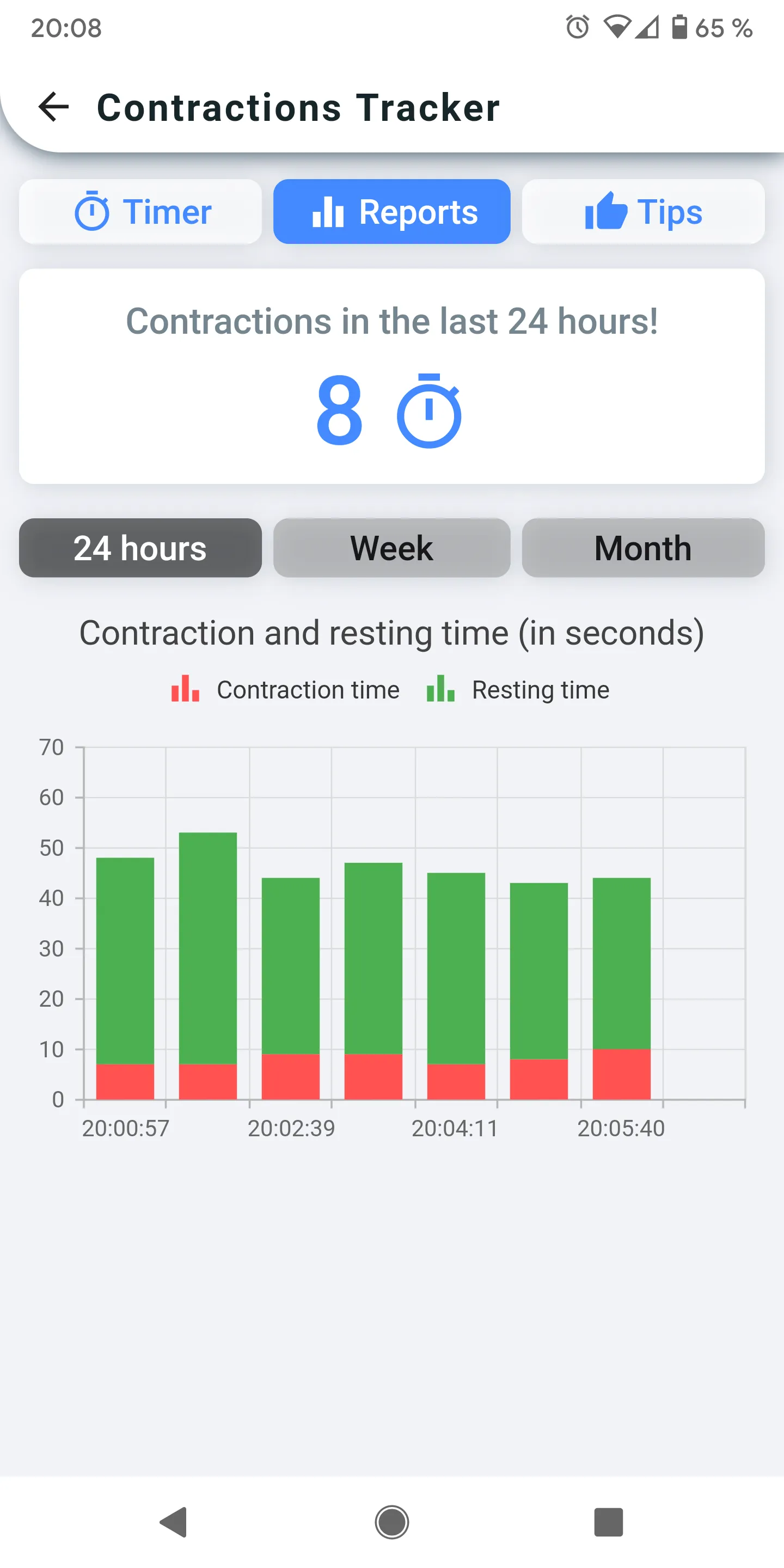 Contractions Tracker | Indus Appstore | Screenshot