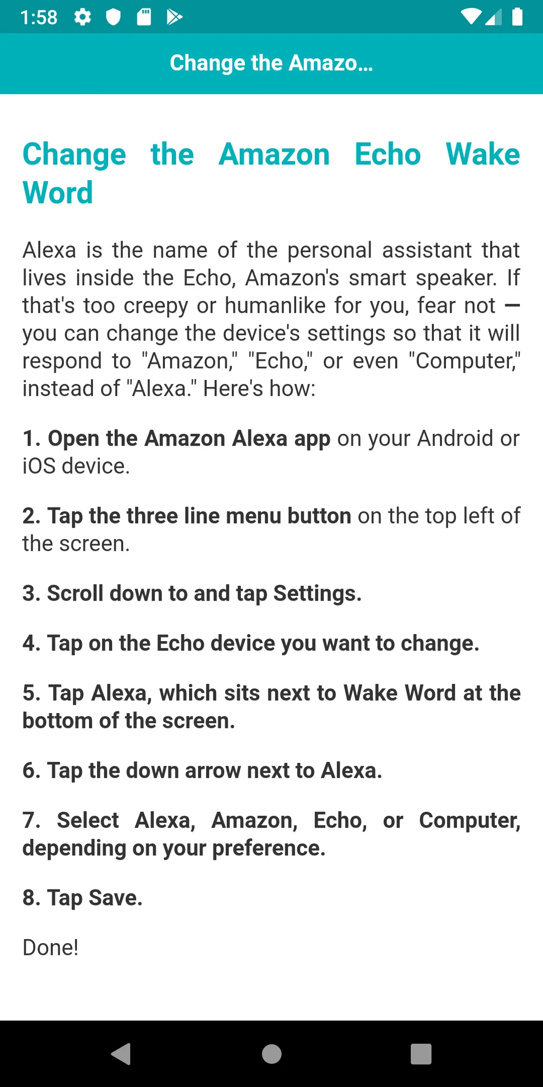 User guide for Alexa | Indus Appstore | Screenshot