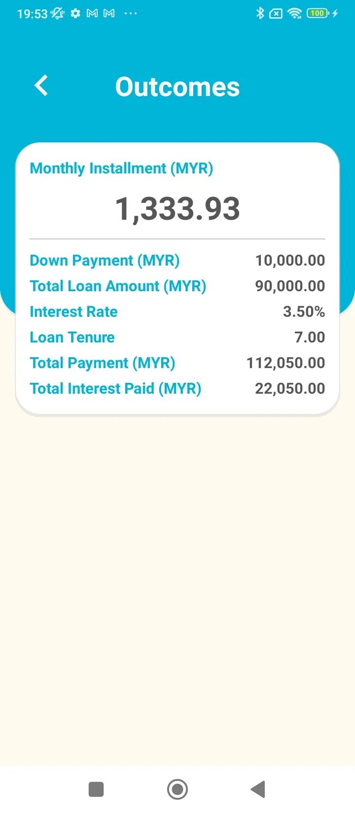 Car Loan Calculator (Malaysia) | Indus Appstore | Screenshot