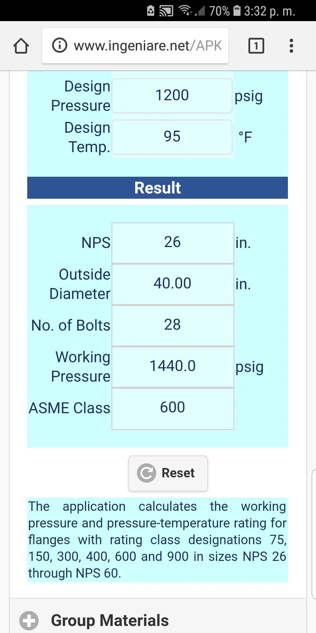 ASME B16.47 Group 2.1 to 2.12  | Indus Appstore | Screenshot