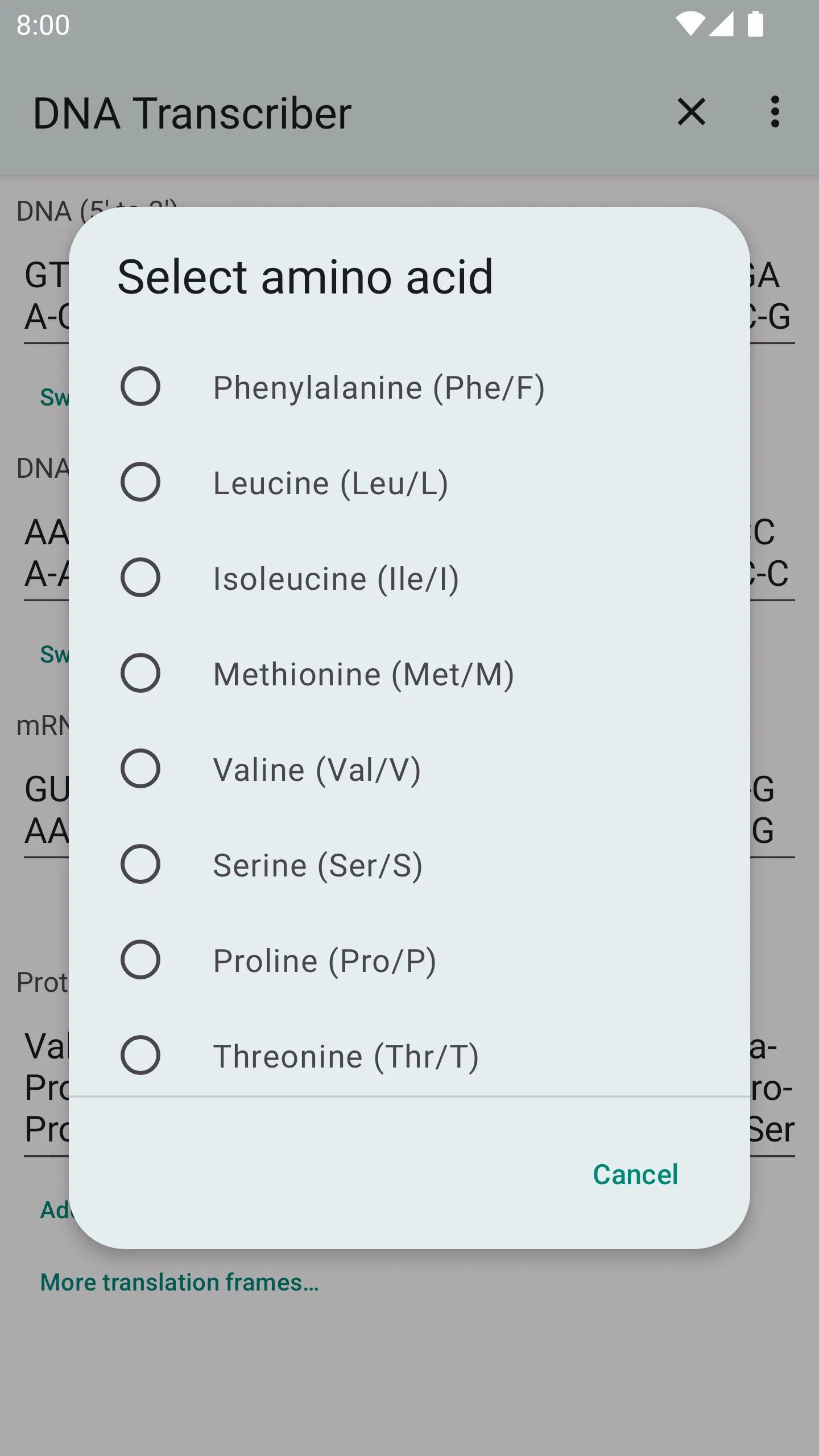 DNA-RNA-Protein Transcriber | Indus Appstore | Screenshot