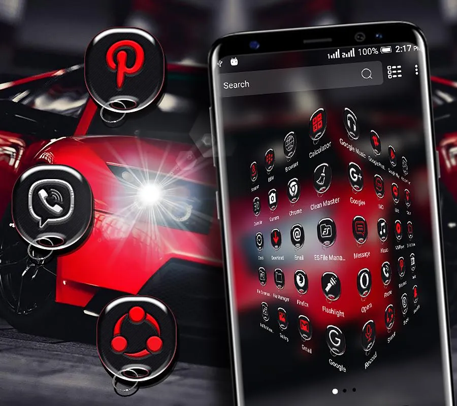 Red Car Launcher Theme | Indus Appstore | Screenshot