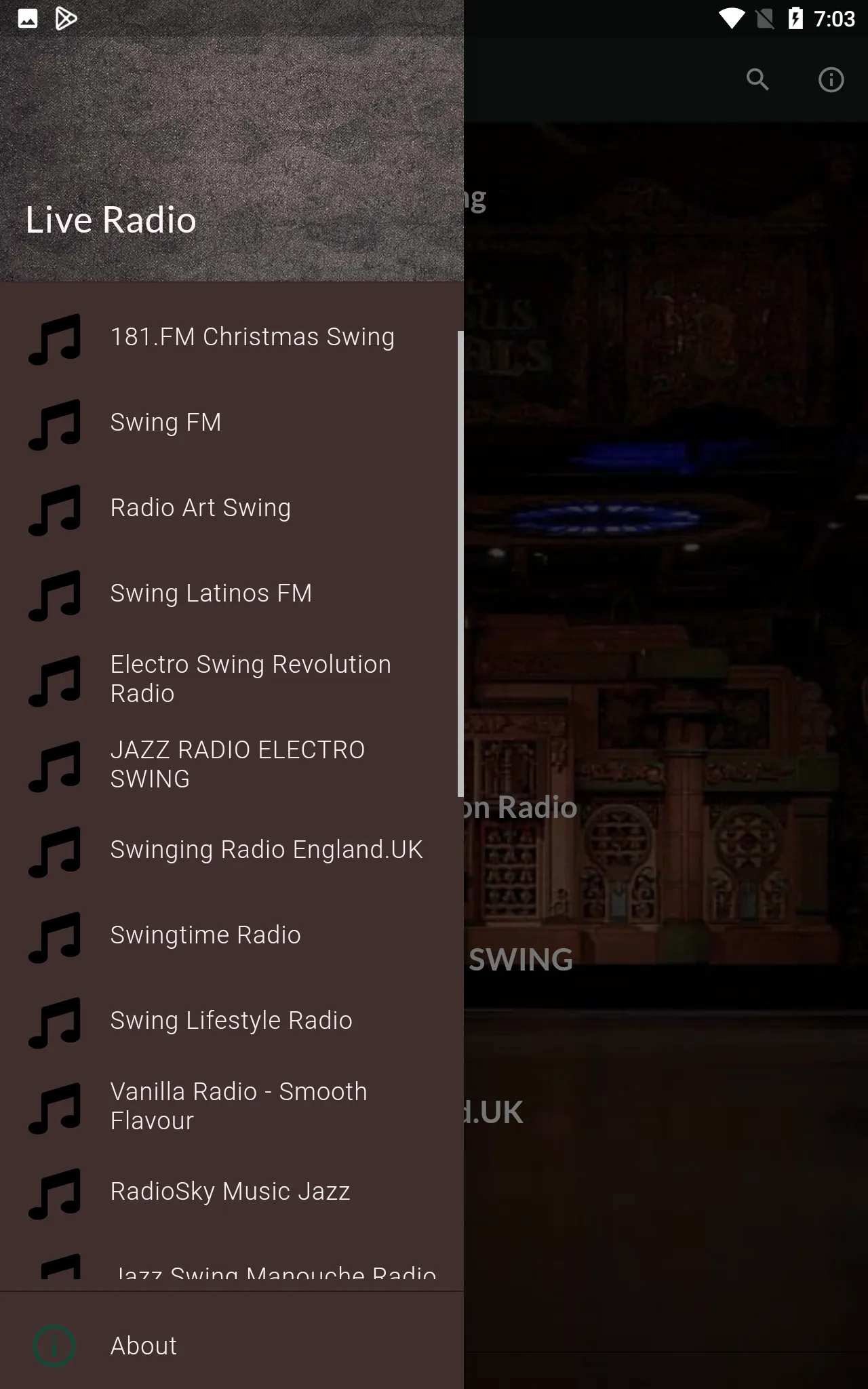 Swing Music Radios | Indus Appstore | Screenshot