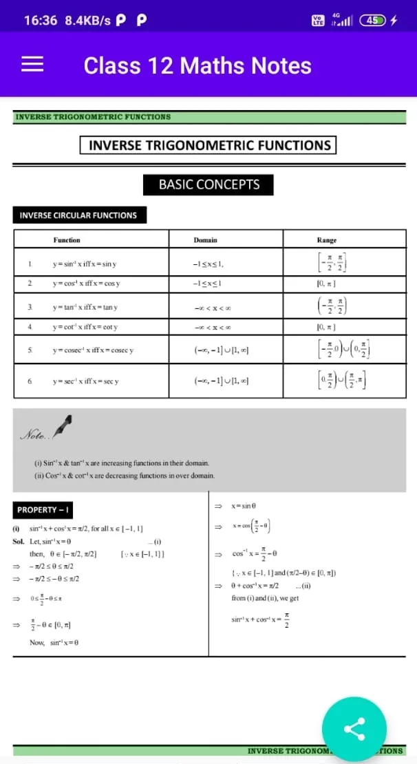 Class 12 Maths Notes | Indus Appstore | Screenshot