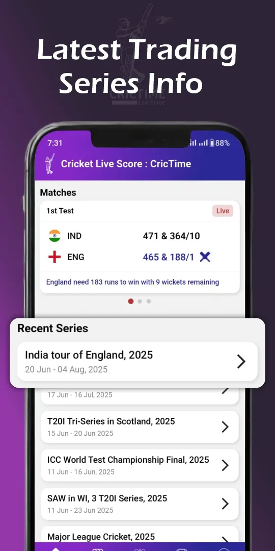 Cricket Live Score : CricTime | Indus Appstore | Screenshot